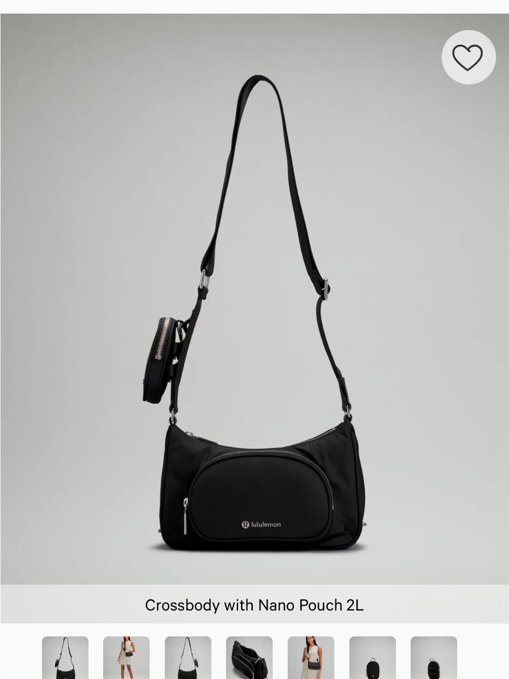 lululemon Black Crossbody with Nano Pouch 2L